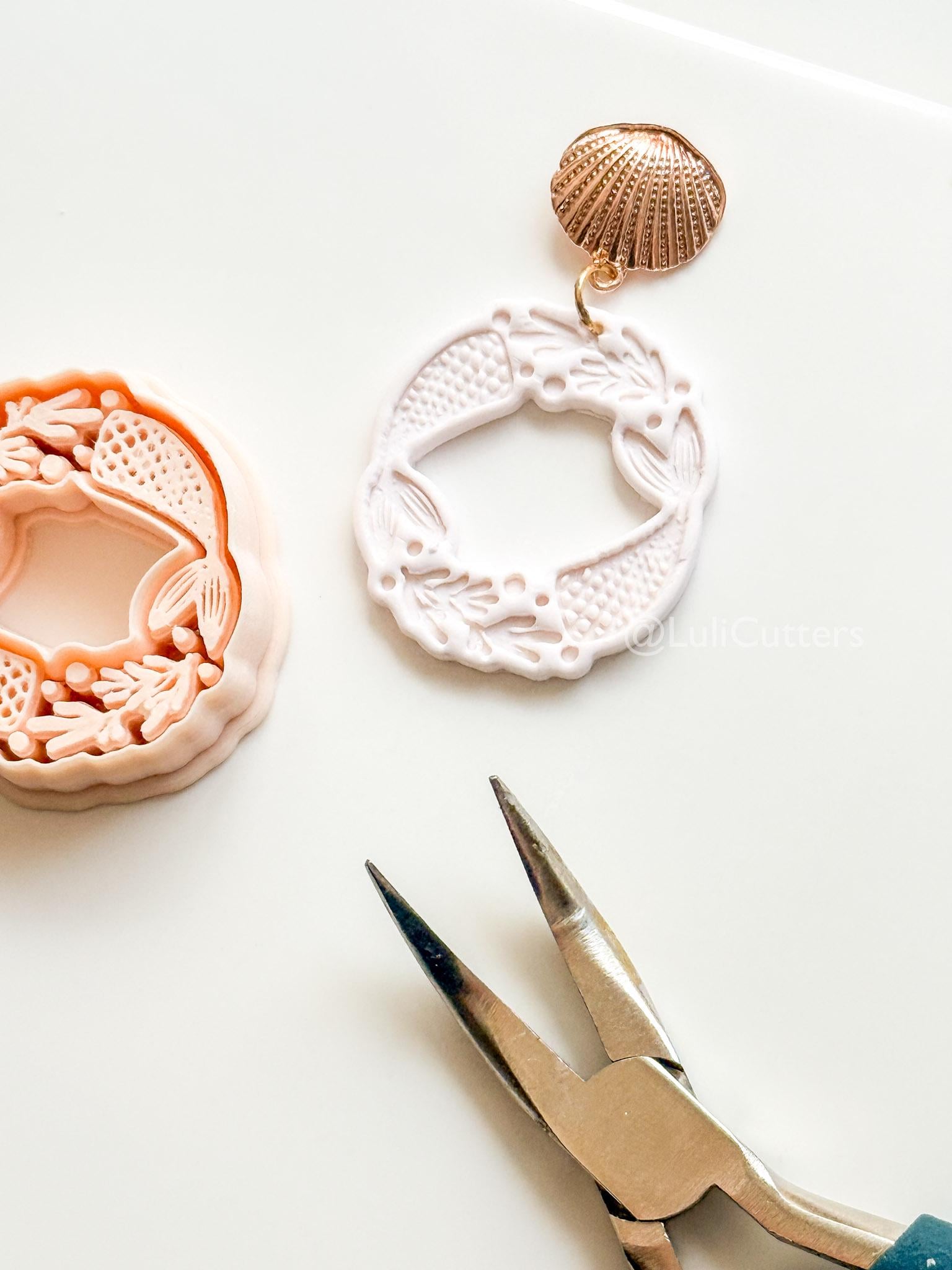 Mermaid Dance Cutter: Tails with Floral and Pearls for Polymer Clay