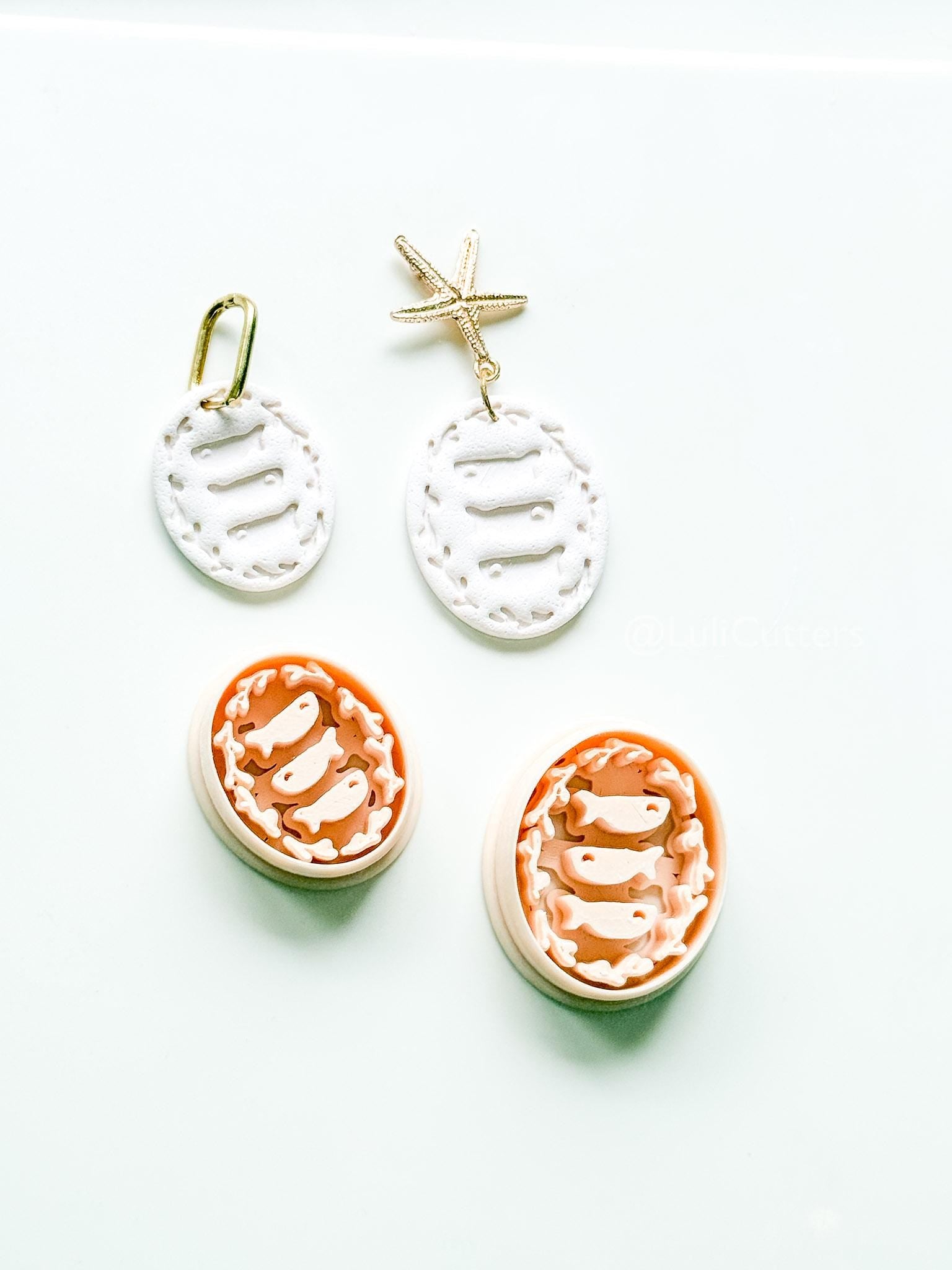 Fish Trio with Corals Cutter: Ocean Impression for Polymer Clay