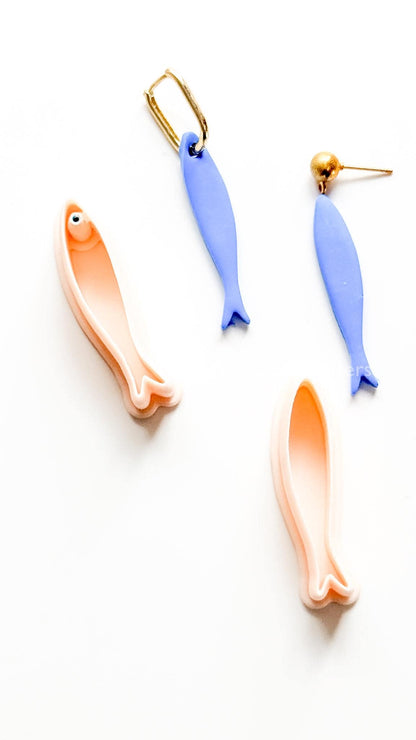 Minimal Sardine Cutter | Ocean Fish Earring Shape for Polymer Clay