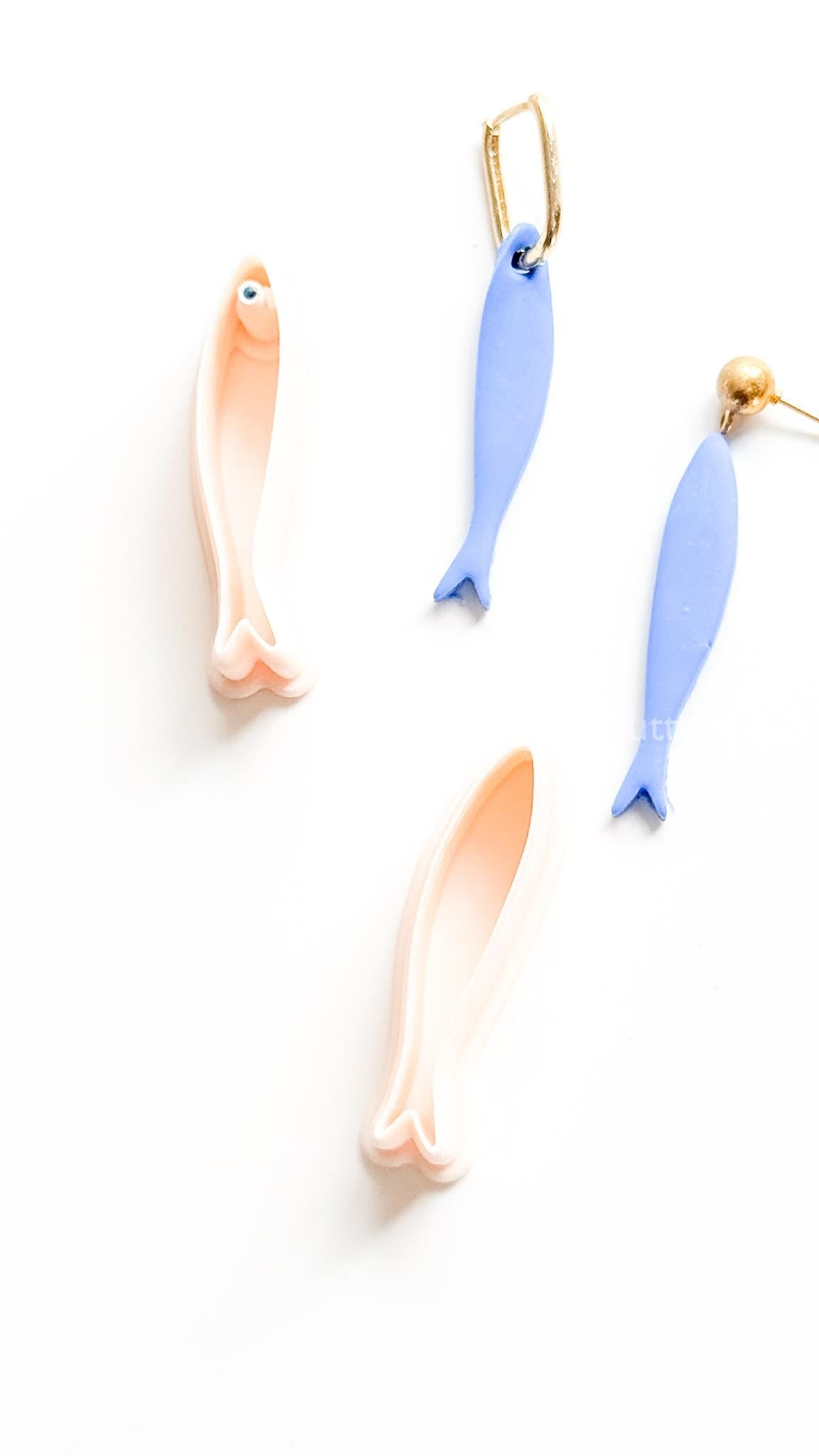 Minimal Sardine Cutter | Ocean Fish Earring Shape for Polymer Clay