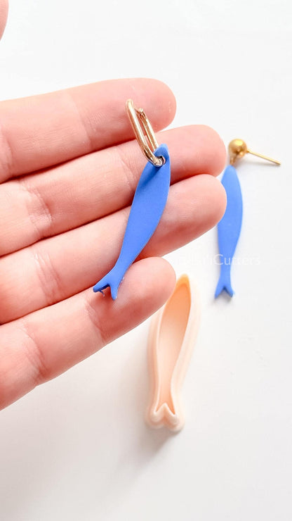 Minimal Sardine Cutter | Ocean Fish Earring Shape for Polymer Clay