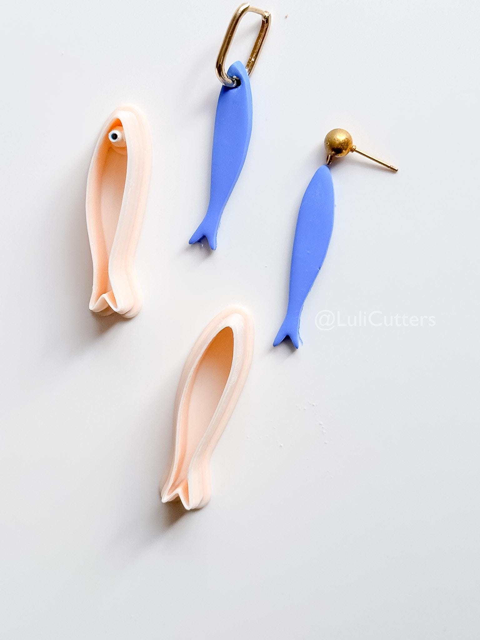 Minimal Sardine Cutter | Ocean Fish Earring Shape for Polymer Clay