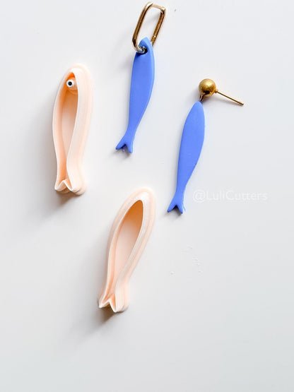 Minimal Sardine Cutter | Ocean Fish Earring Shape for Polymer Clay