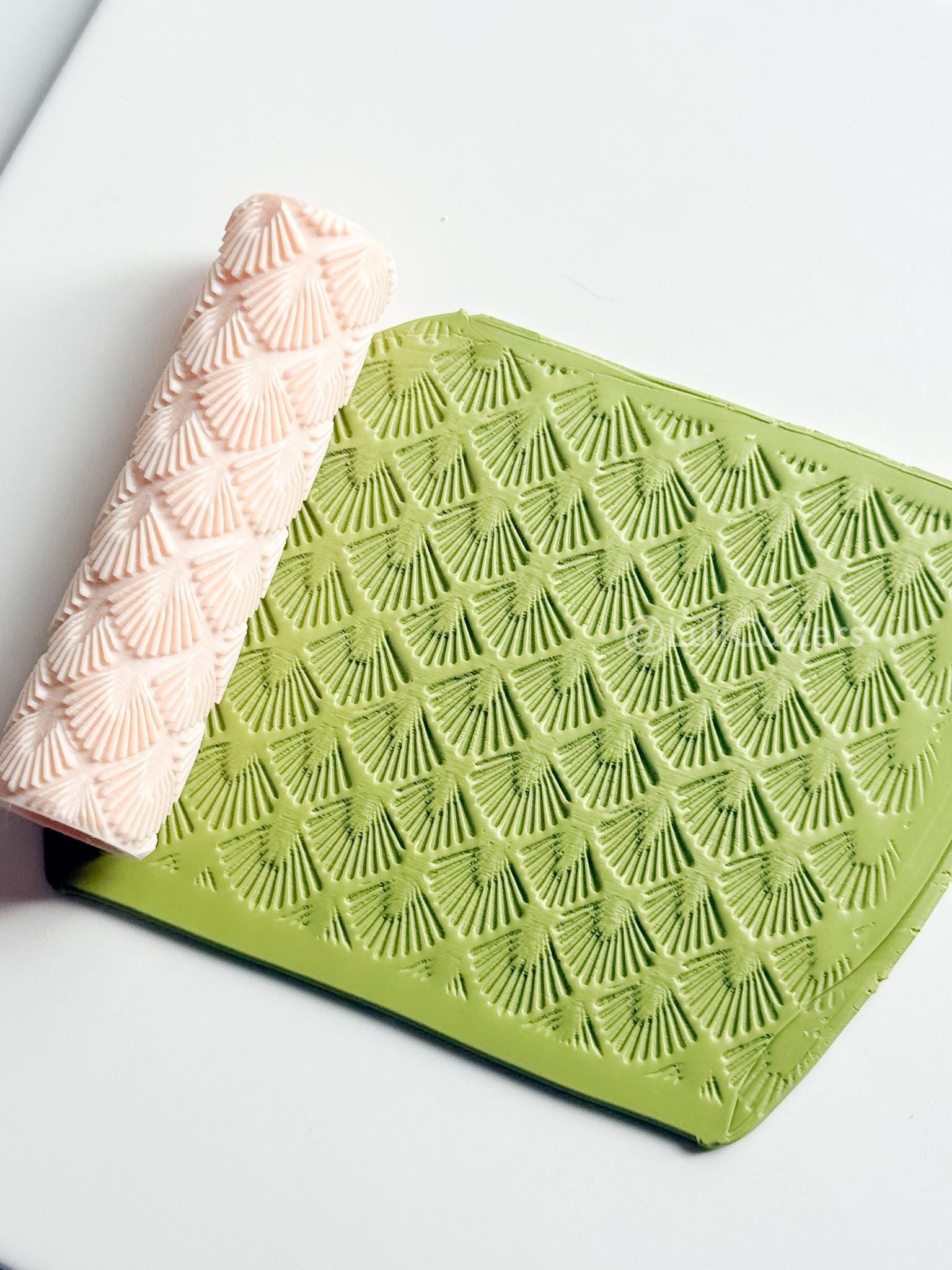 Boho Fan Pattern Texture Roller – Pottery Tool, Crafting Supplies
