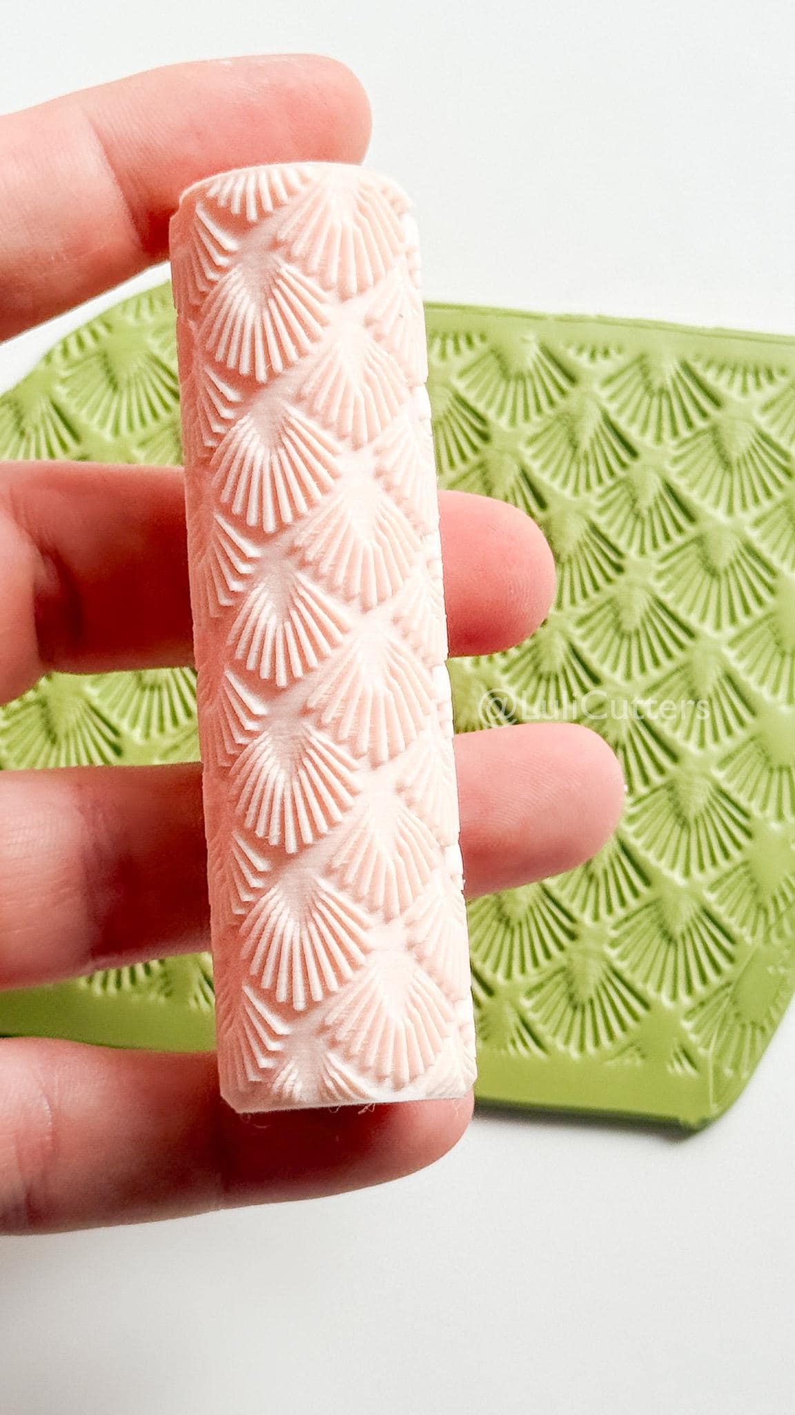 Boho Fan Pattern Texture Roller – Pottery Tool, Crafting Supplies