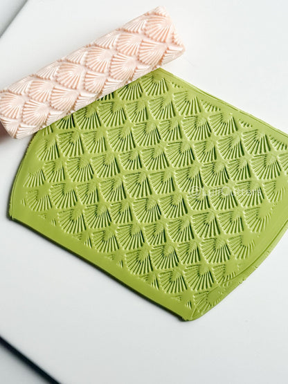 Boho Fan Pattern Texture Roller – Pottery Tool, Crafting Supplies