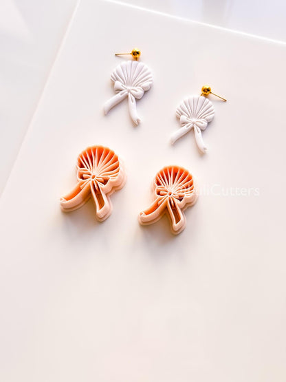 The Sweetheart Shell Cutter: Ribbon-Tied Seashell Shape for Polymer Clay