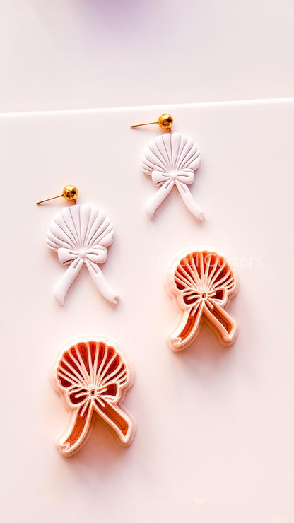 The Sweetheart Shell Cutter: Ribbon-Tied Seashell Shape for Polymer Clay