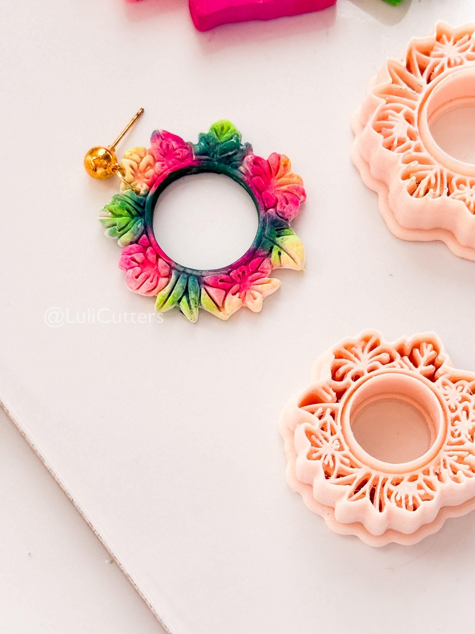 Hawaii floral wreath | Floral Circle Shape for Polymer Clay