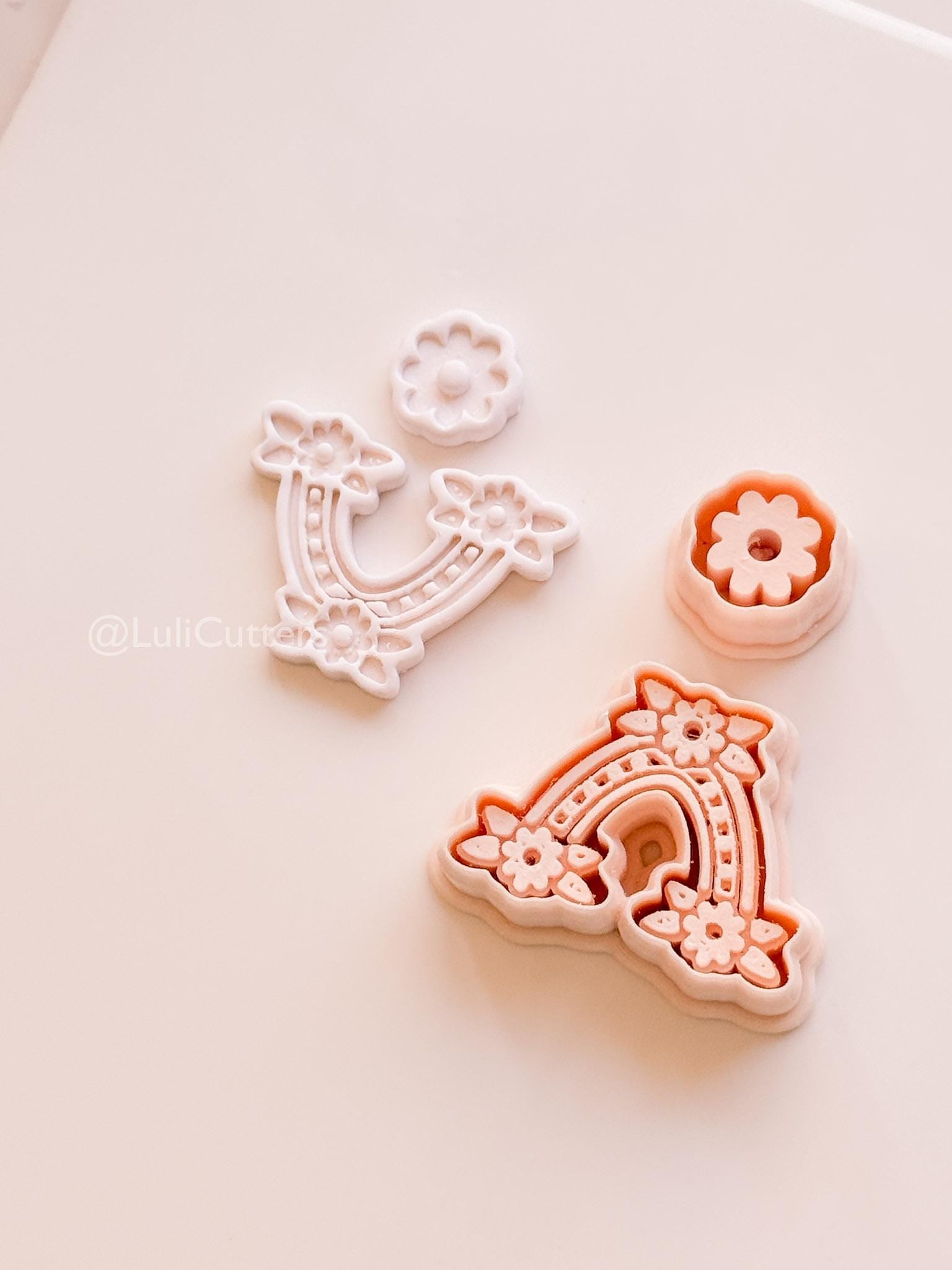 Rainbow Daisy Cutter: Floral Arch Shape for Polymer Clay