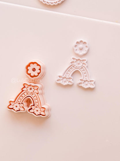 Rainbow Daisy Cutter: Floral Arch Shape for Polymer Clay