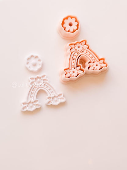Rainbow Daisy Cutter: Floral Arch Shape for Polymer Clay