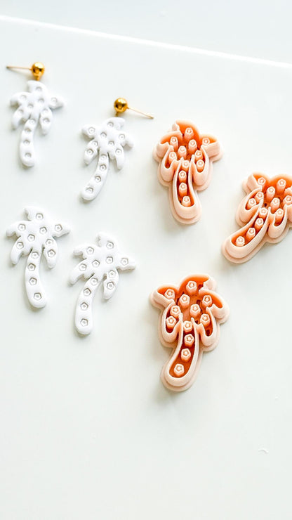 Floral Palm Tree Cutter: Flower Accented Frond Design for Polymer Clay