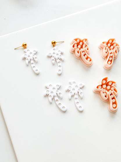 Floral Palm Tree Cutter: Flower Accented Frond Design for Polymer Clay
