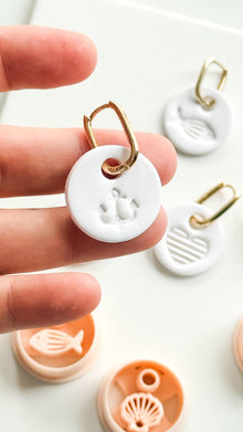 Coastal Interchangeable Cutters: Heart, Fish, Anchor, Shell Designs for Polymer Clay