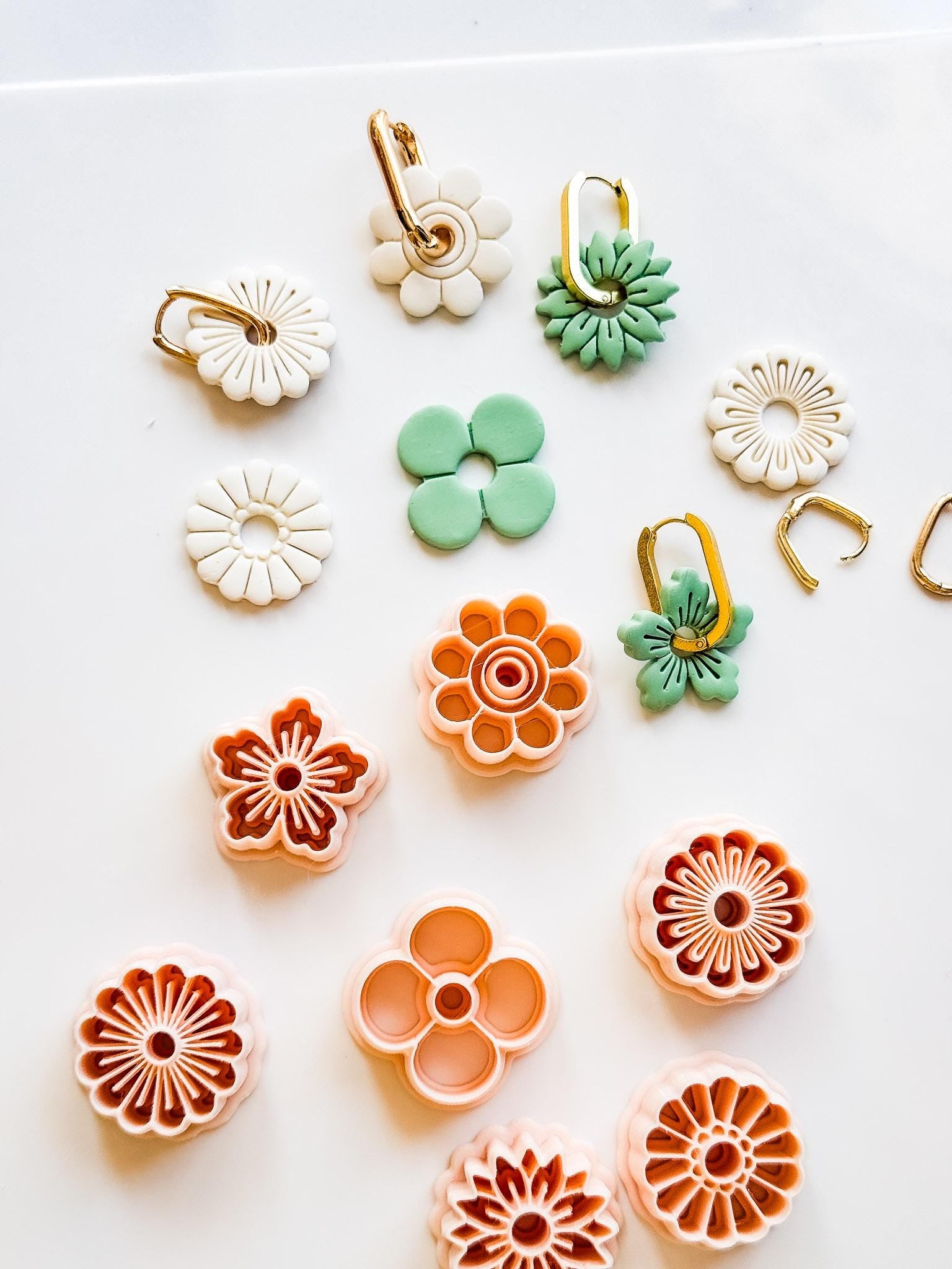 Floral Interchangeable Charm Cutters: Flower Petal Shapes for Polymer Clay