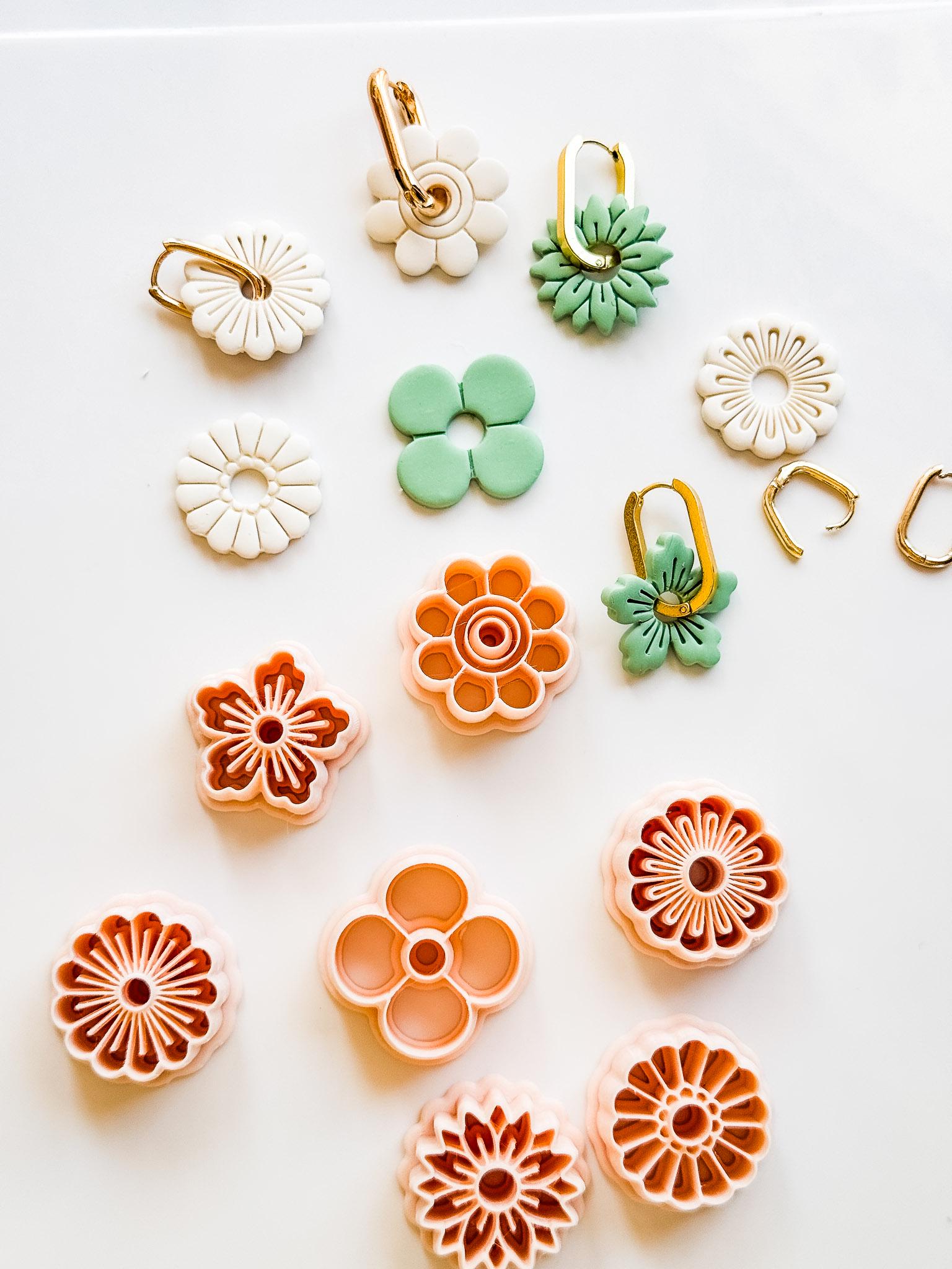 Floral Interchangeable Charm Cutters: Flower Petal Shapes for Polymer Clay