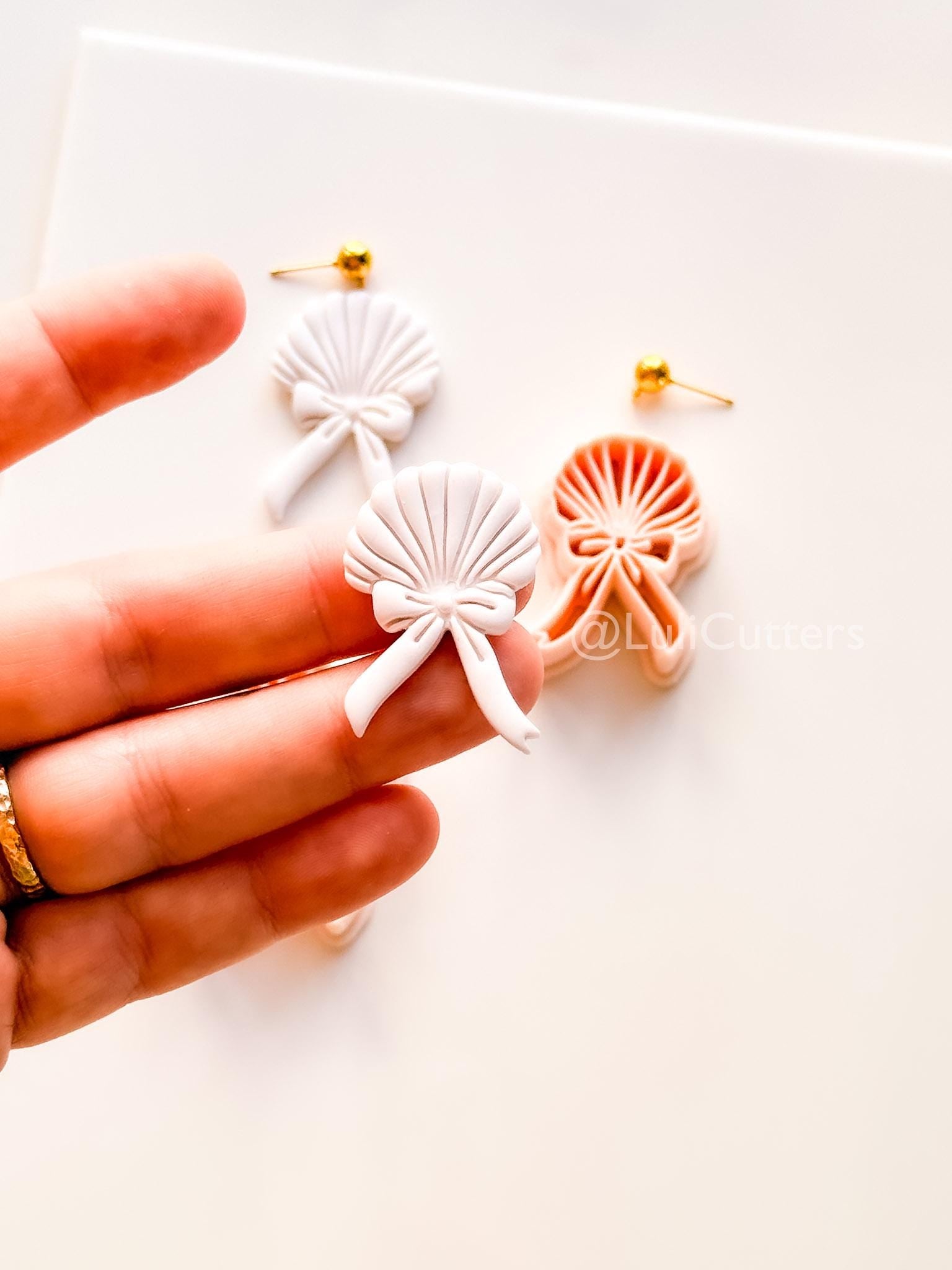The Sweetheart Shell Cutter: Ribbon-Tied Seashell Shape for Polymer Clay