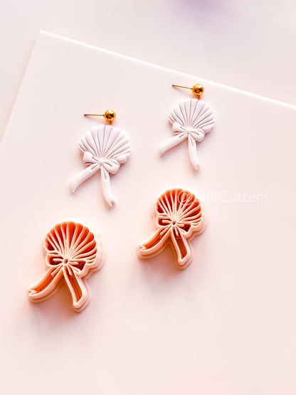 The Sweetheart Shell Cutter: Ribbon-Tied Seashell Shape for Polymer Clay