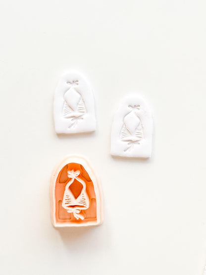 Bikini Top Cutter: Striped Swimsuit Design for Polymer Clay