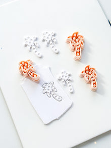 Floral Palm Tree Cutter: Flower Accented Frond Design for Polymer Clay