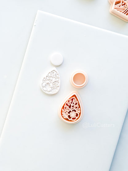 The Tropic Teardrop Cutter: Palm Leaf and Hibiscus Shape for Polymer Clay