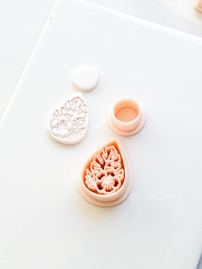 The Tropic Teardrop Cutter: Palm Leaf and Hibiscus Shape for Polymer Clay
