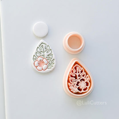 The Tropic Teardrop Cutter: Palm Leaf and Hibiscus Shape for Polymer Clay