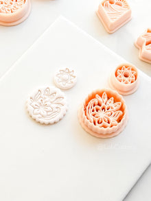 Sun Stud & Lily Scallop Drop Cutter: Floral Botanical Dangle Shape for Polymer Clay