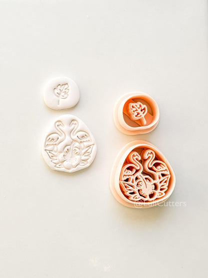 Flamingo Floral Teardrop Cutter: Tropical Bird and Hibiscus Shape for Polymer Clay