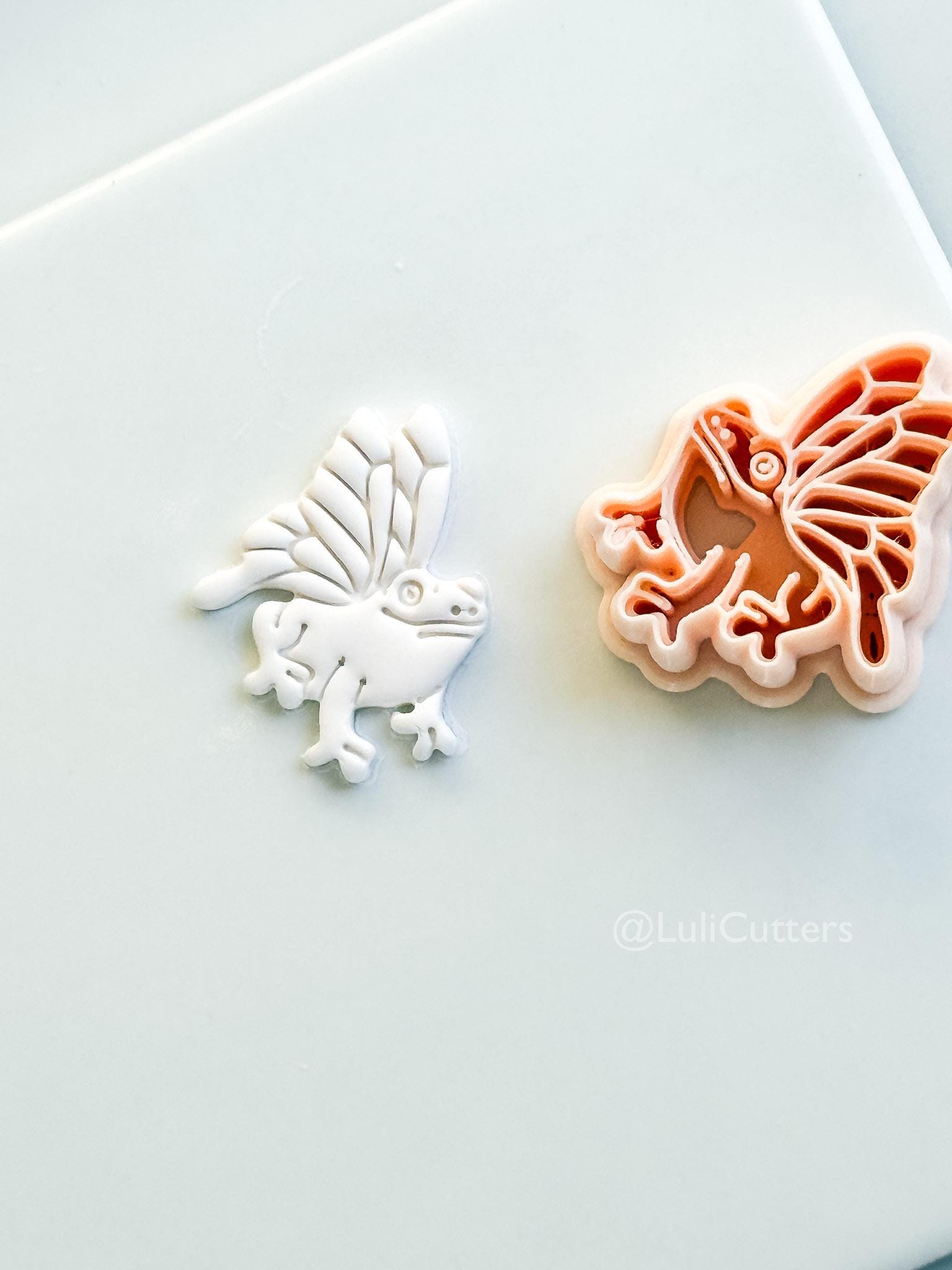 Whimsy Fairy Frog Cutter: Winged Frog Character Shape for Polymer Clay