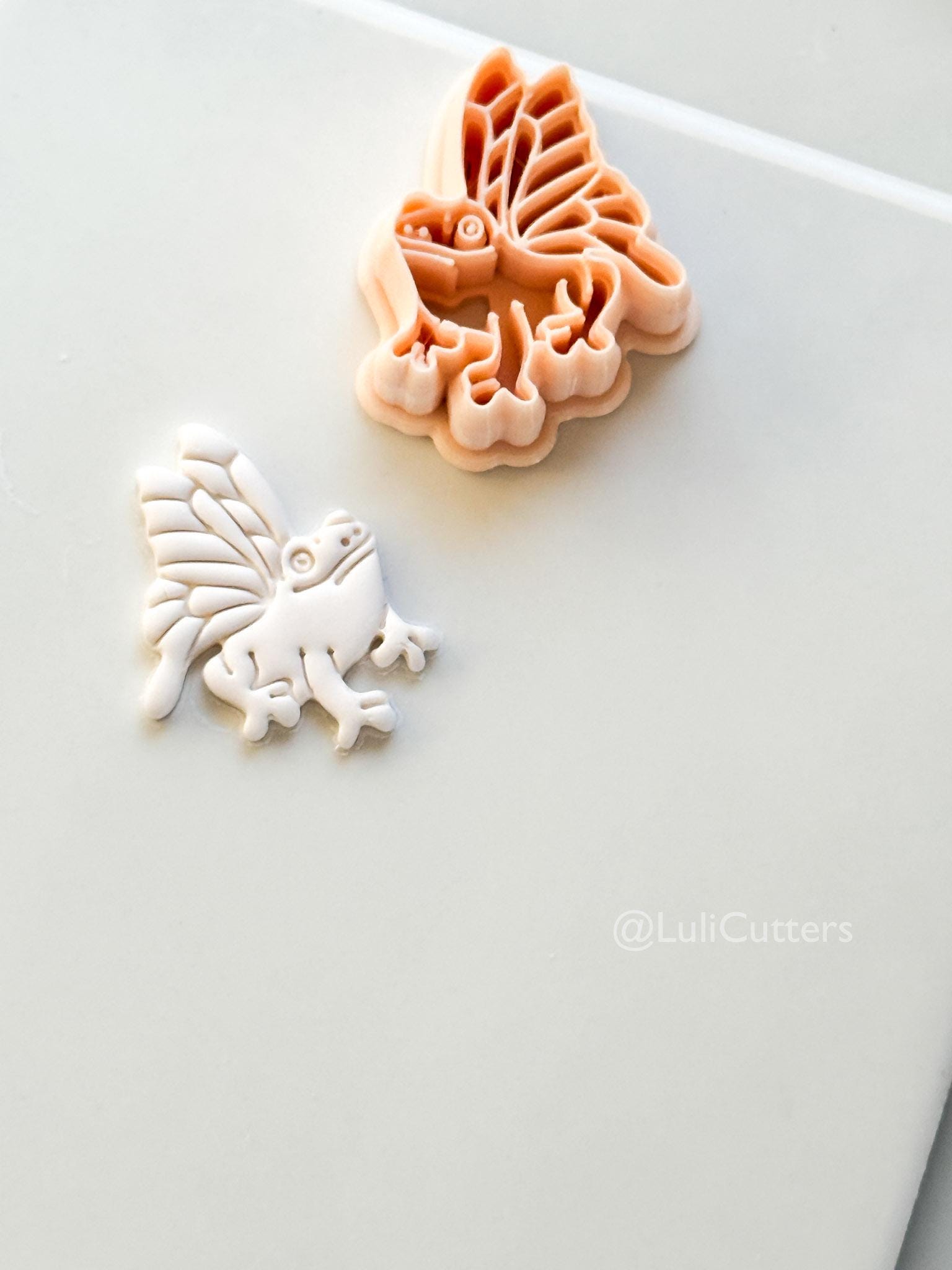 Whimsy Fairy Frog Cutter: Winged Frog Character Shape for Polymer Clay