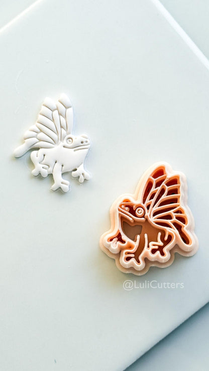 Whimsy Fairy Frog Cutter: Winged Frog Character Shape for Polymer Clay