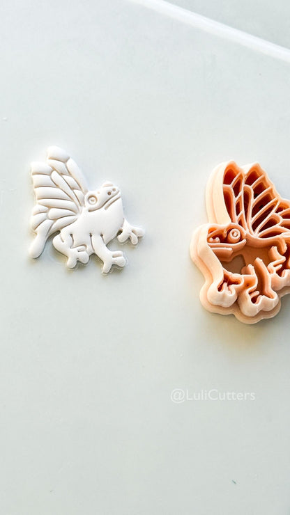 Whimsy Fairy Frog Cutter: Winged Frog Character Shape for Polymer Clay
