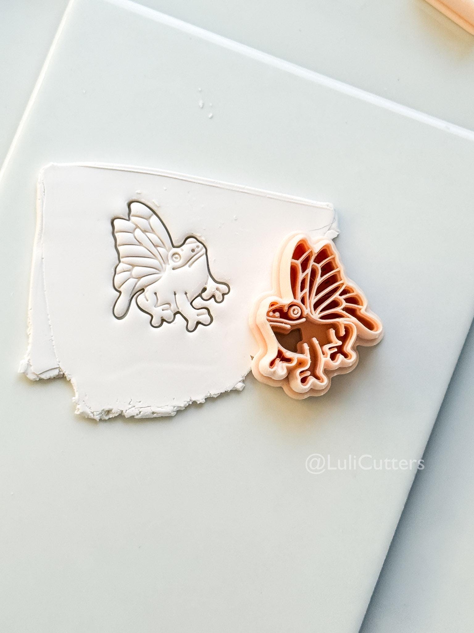 Whimsy Fairy Frog Cutter: Winged Frog Character Shape for Polymer Clay
