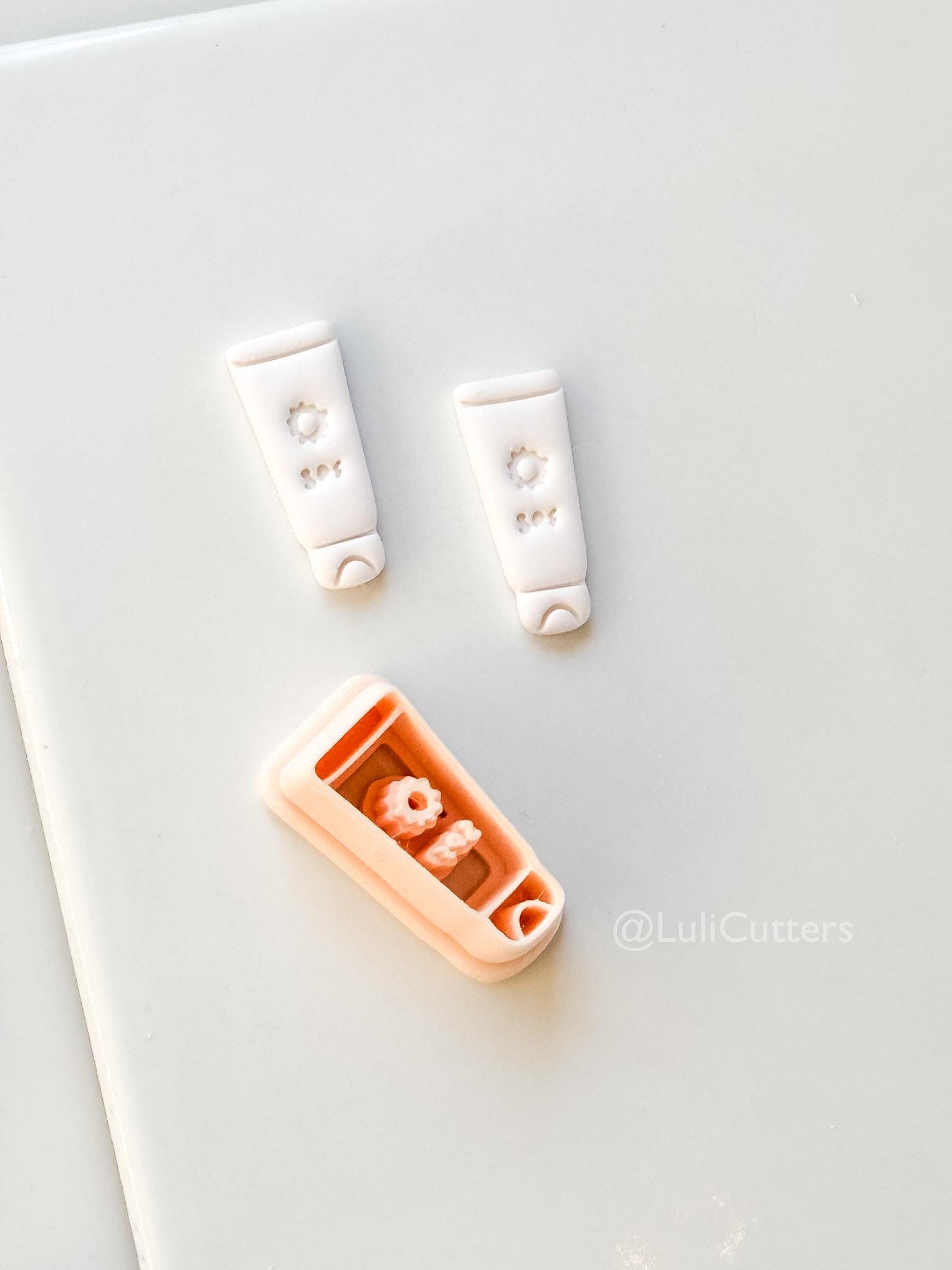 SPF Cutter: Sunscreen Bottle Summer Beach Icon for Polymer Clay