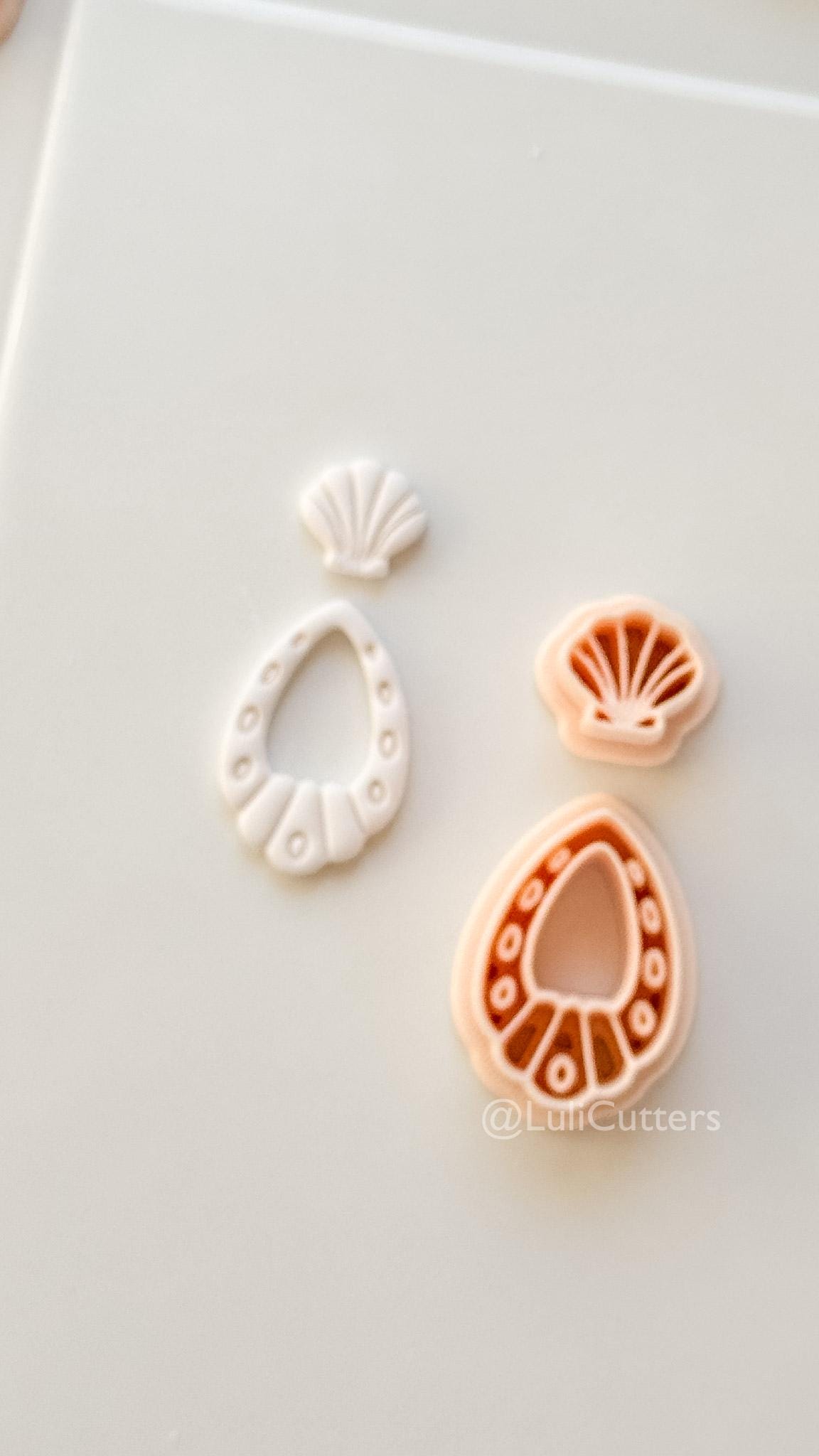 Shell Drop Cutter: Scallop Teardrop Dangle Shape for Polymer Clay
