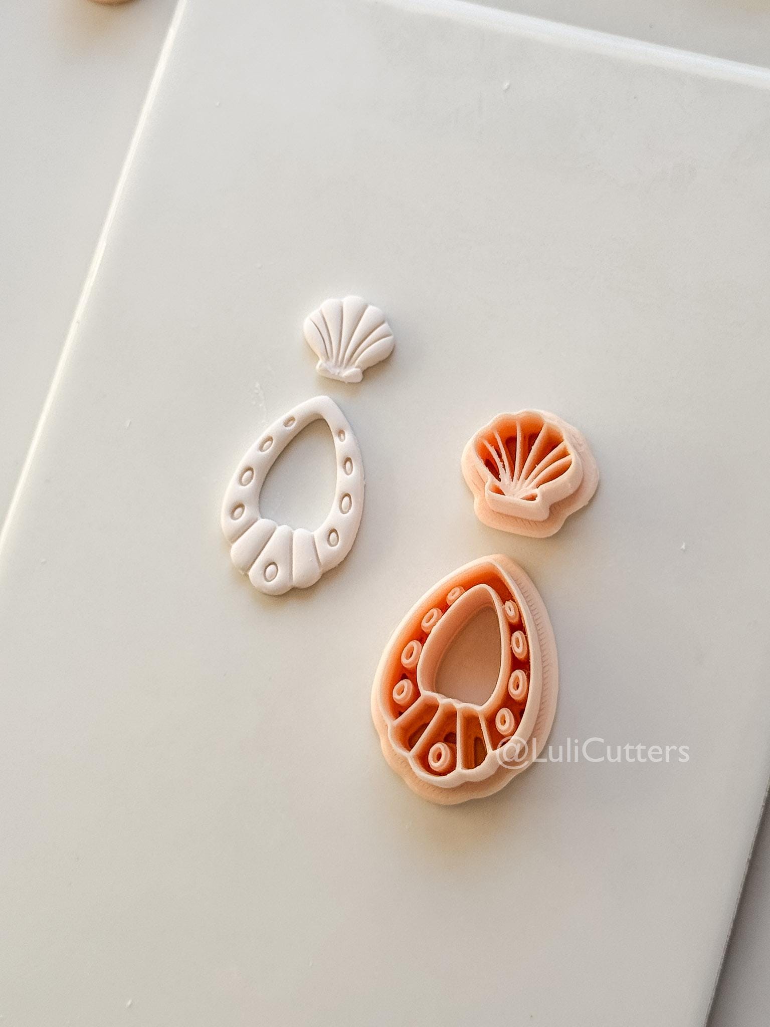 Shell Drop Cutter: Scallop Teardrop Dangle Shape for Polymer Clay