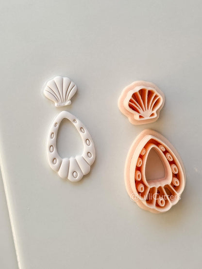 Shell Drop Cutter: Scallop Teardrop Dangle Shape for Polymer Clay