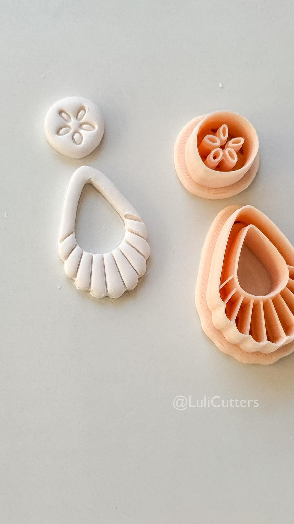 Sand Dollar Teardrop Cutter: Coastal Shell Pattern Shape for Polymer Clay