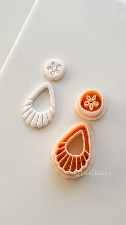 Sand Dollar Teardrop Cutter: Coastal Shell Pattern Shape for Polymer Clay