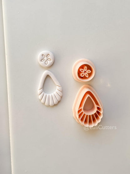 Sand Dollar Teardrop Cutter: Coastal Shell Pattern Shape for Polymer Clay