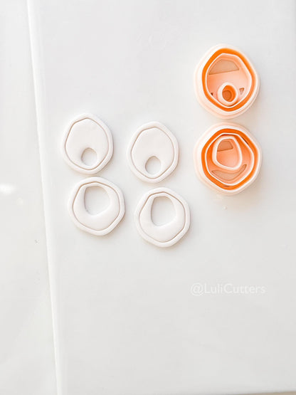 Pebble Double Cutter: Organic Oval Duo Shapes for Polymer Clay