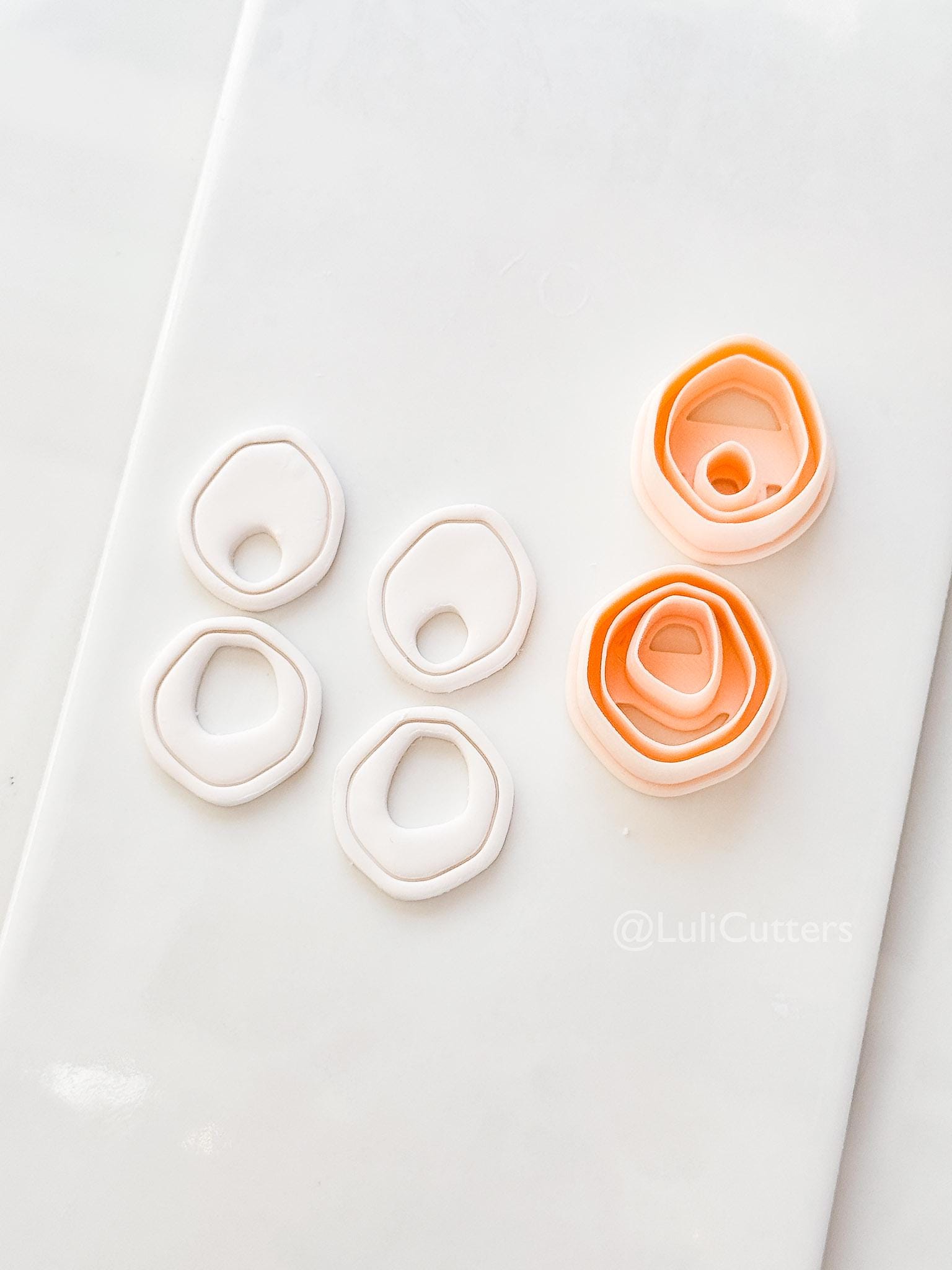 Pebble Double Cutter: Organic Oval Duo Shapes for Polymer Clay