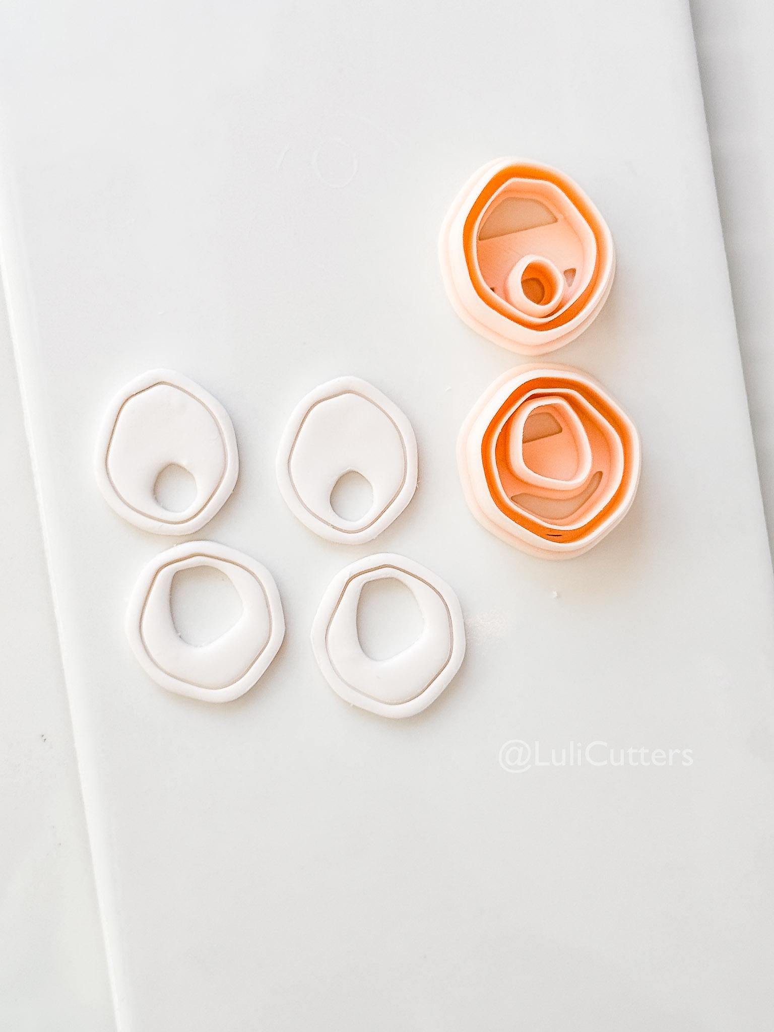 Pebble Double Cutter: Organic Oval Duo Shapes for Polymer Clay