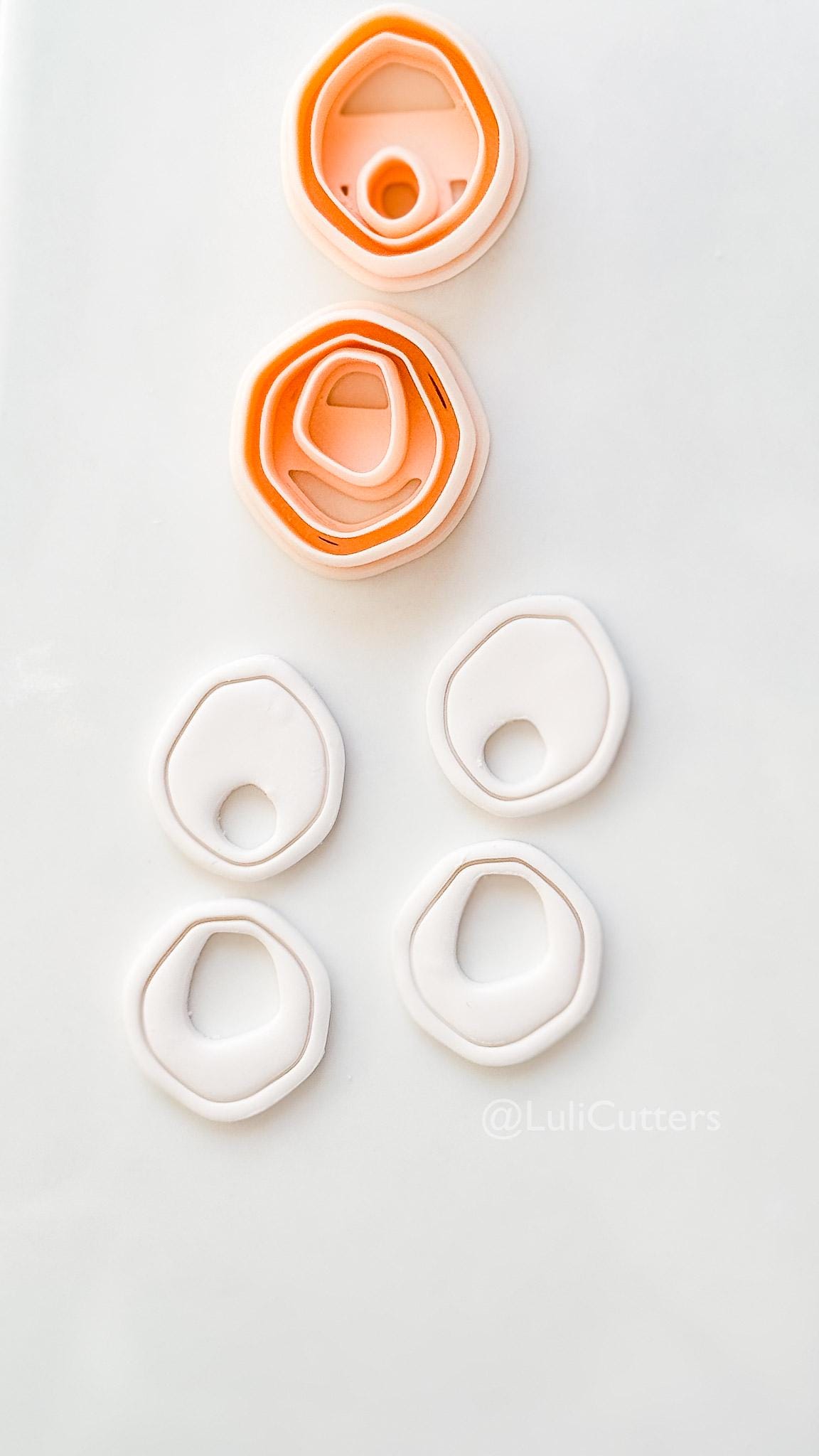 Pebble Double Cutter: Organic Oval Duo Shapes for Polymer Clay