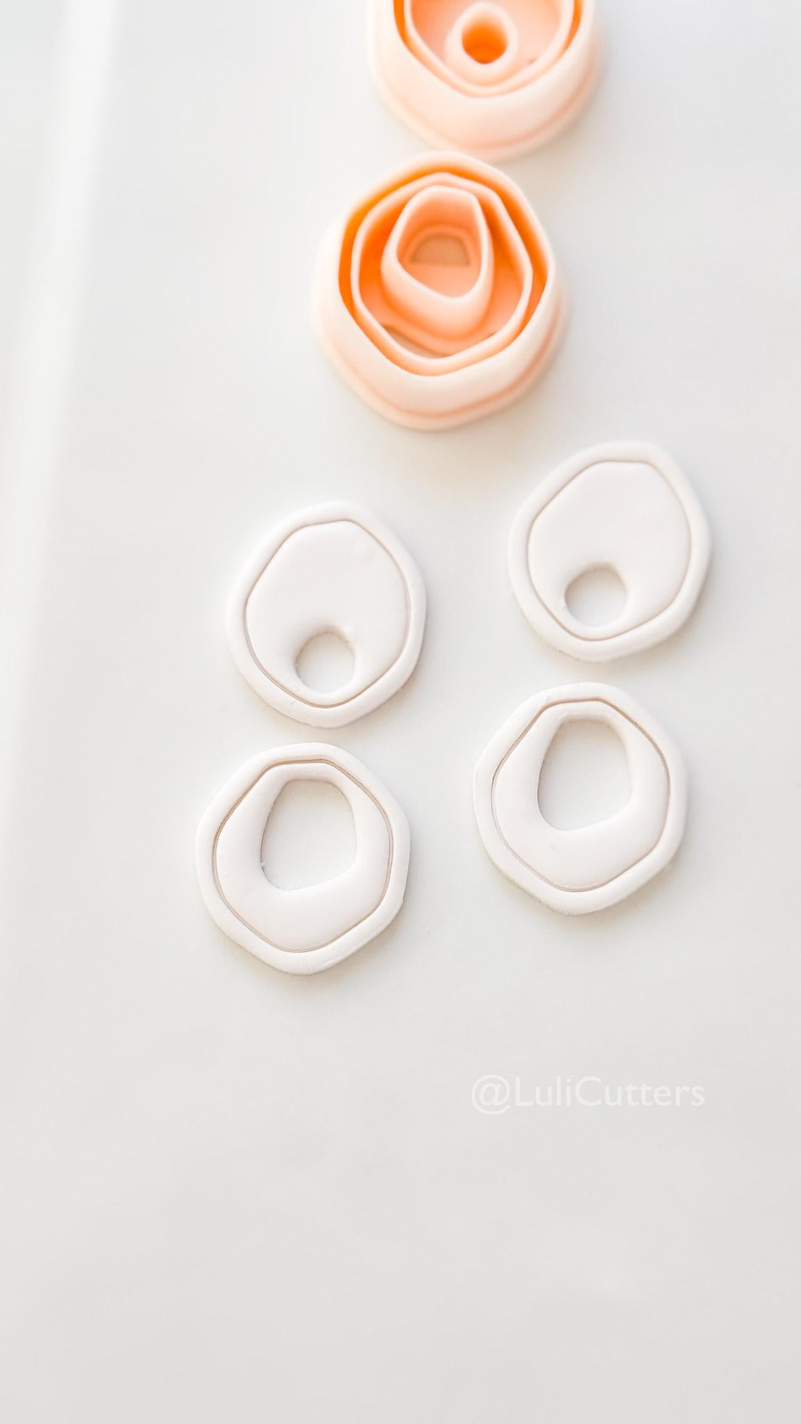 Pebble Double Cutter: Organic Oval Duo Shapes for Polymer Clay