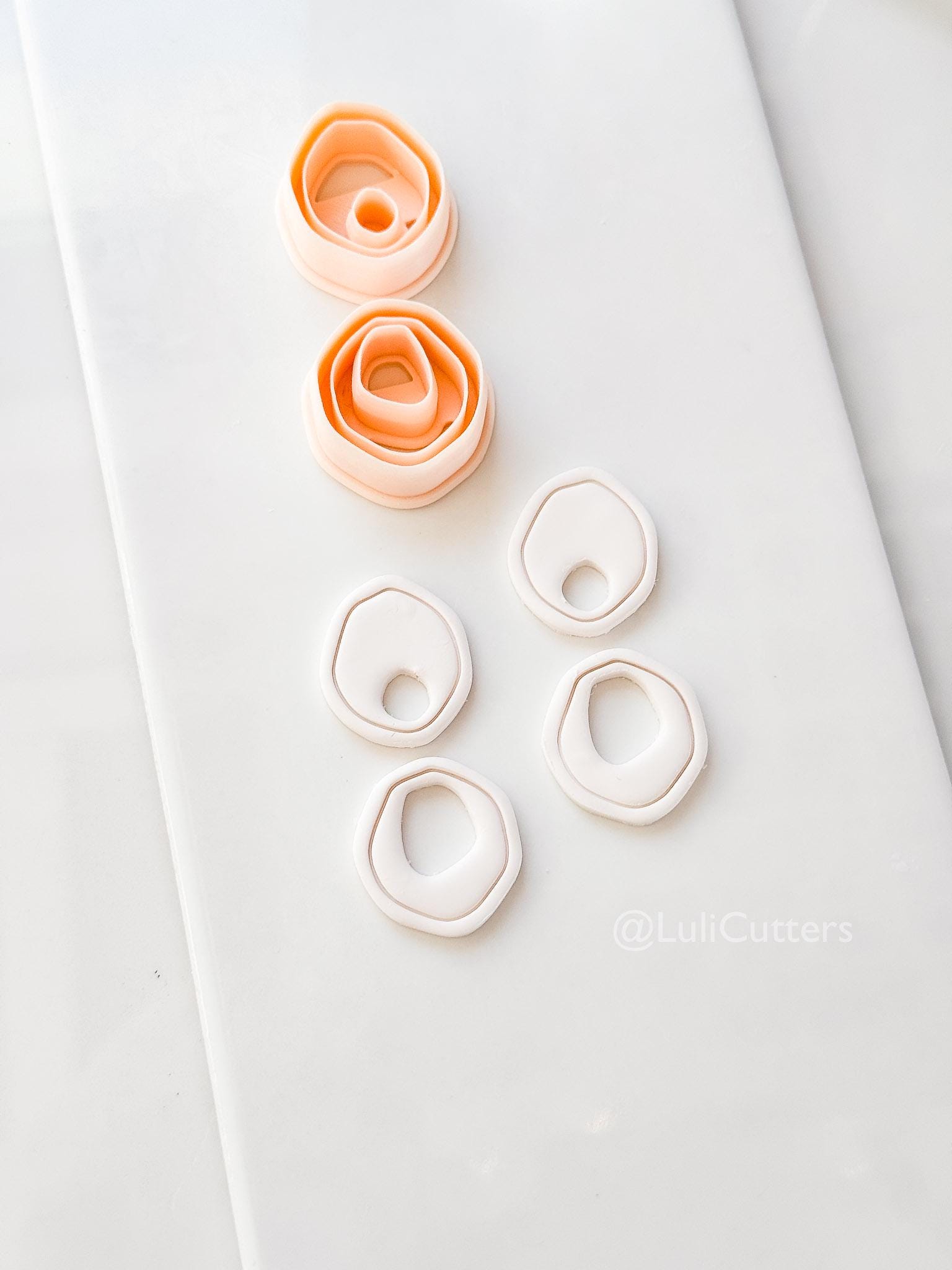 Pebble Double Cutter: Organic Oval Duo Shapes for Polymer Clay