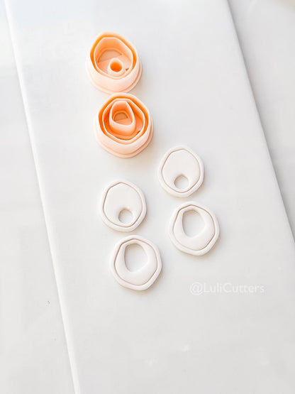 Pebble Double Cutter: Organic Oval Duo Shapes for Polymer Clay