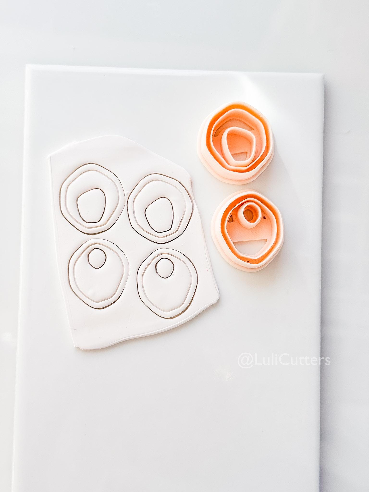 Pebble Double Cutter: Organic Oval Duo Shapes for Polymer Clay